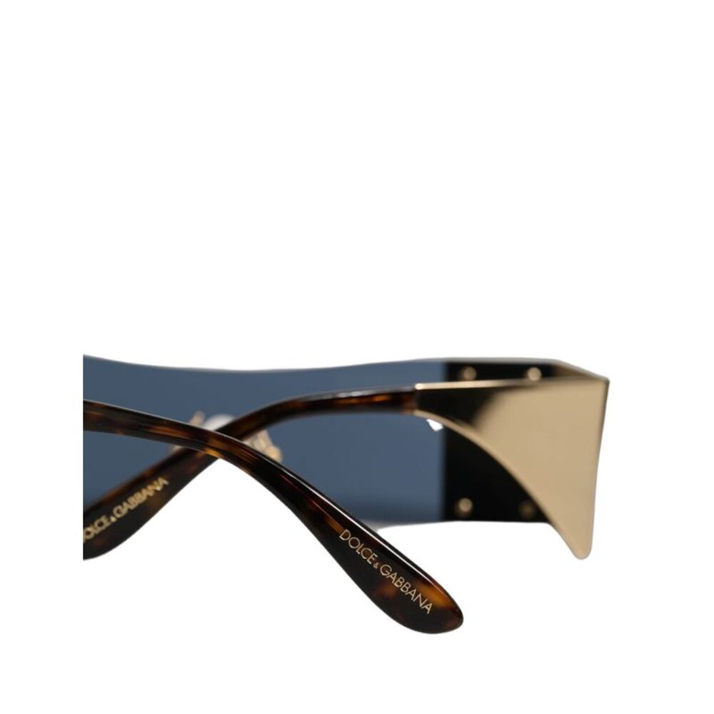 Dolce & Gabbana Gold Metal DG2263 Rectangle Snakeskin Frame Women's Sunglasses